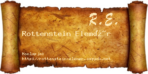 Rottenstein Elemér névjegykártya