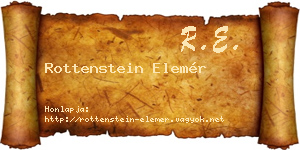 Rottenstein Elemér névjegykártya